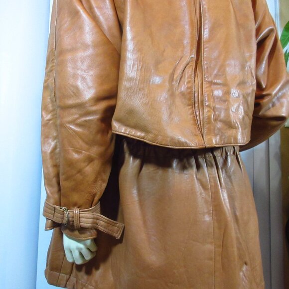Vintage Damselle Made in USA Womens Leather Jacket Coat S Fur Collar ThermoLite - Picture 9 of 16